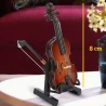 violon fait main (marron) avec archet, étui à violon et support environ 8 cm