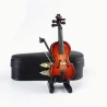 violon fait main (marron) avec archet, étui à violon et support environ 8 cm