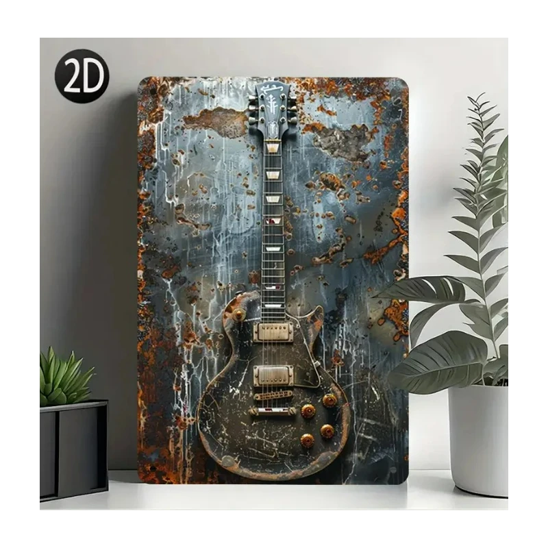 Wandbord GIBSON LES PAUL  - Vintage Retro - Mancave - Wand Decoratie - Metalen bord