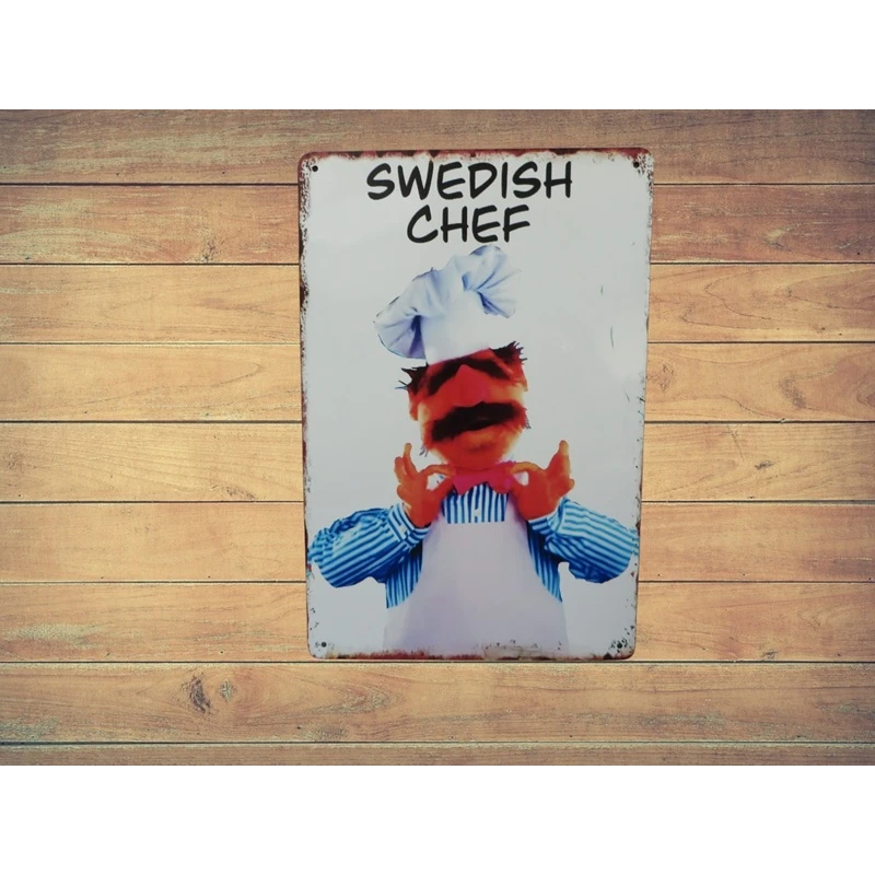 Enseigne murale en métal SWEDISH CHEF- "Muppets" - Mancave - Décoration murale -