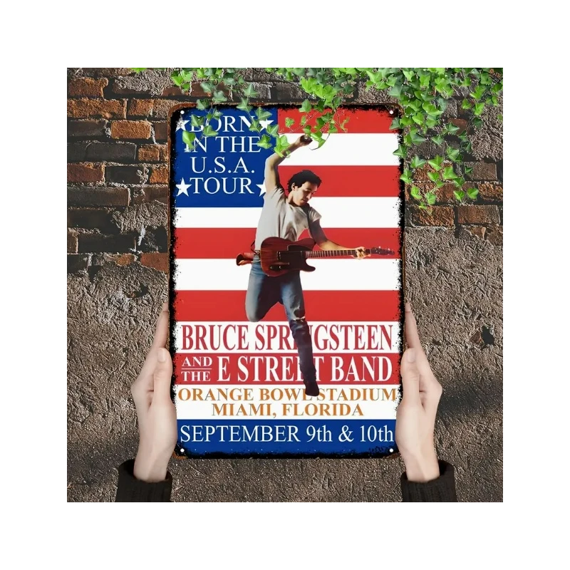 Wandschild Bruce Springsteen „The Boss“ – Vintage Retro – Mancave – Wanddekoration – Werbeschild – Metallschild