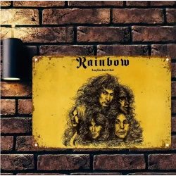Wandbord RAINBOW "Long Live Rock 'n Roll"  - Vintage Retro - Mancave - Wand Decoratie - Reclame Bord - Metalen bord
