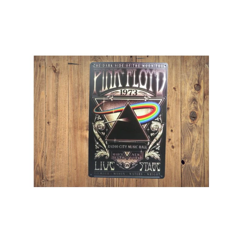 Wandbord PINK FLOYD 1973 Vintage Retro - Mancave - Wand Decoratie - Reclame Bord - Metalen bord