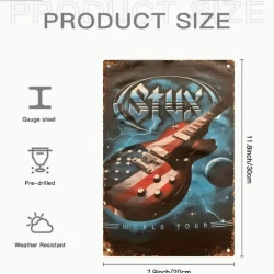 Wandschild STYX "World Tour" - Vintage Retro - Mancave - Wanddekoration - Werbeschild - Metallschild