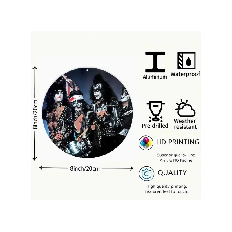 Metalen wandbord KISS 'army' classic (rond)