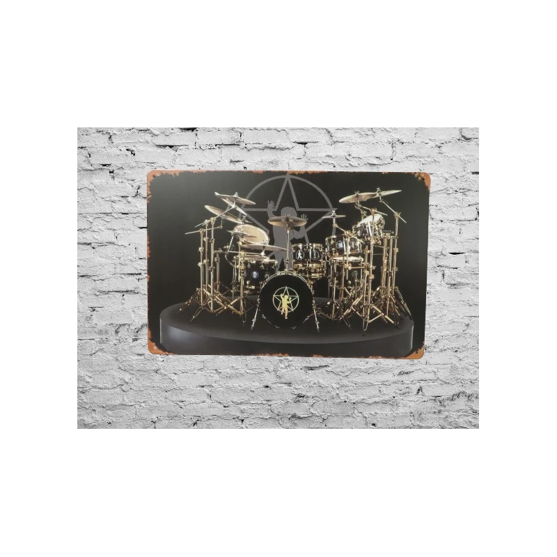 Wandbord Metalen Wandbord "RUSH - Neil Peart drumstel" - Mancave - Wand Decoratie - Metalen bord