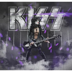 Rock-Actionfiguren KISS (Gene, Paul, Ace und Peter) + Instrumente