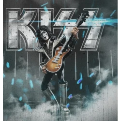 Rock-Actionfiguren KISS (Gene, Paul, Ace und Peter) + Instrumente