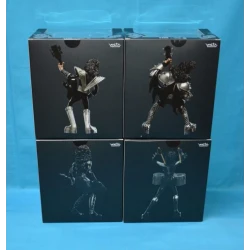 Rock-Actionfiguren KISS (Gene, Paul, Ace und Peter) + Instrumente