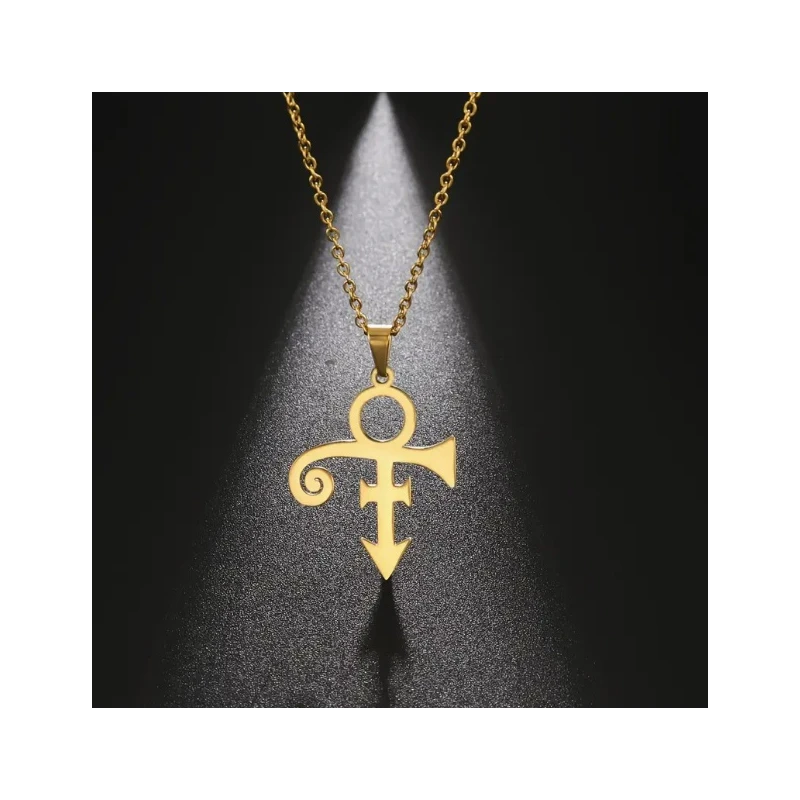 Halskette mit PRINCE-Anhänger (Symbol der Liebe) an Kette (Goldfarbe)