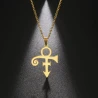 Halskette mit PRINCE-Anhänger (Symbol der Liebe) an Kette (Goldfarbe)