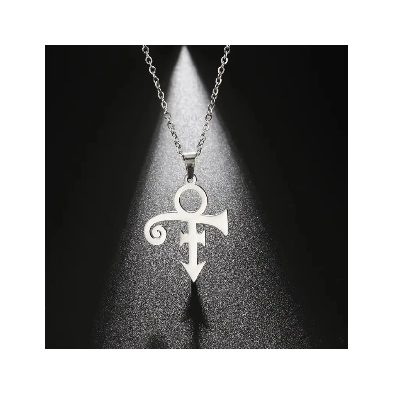 Halskette mit PRINCE-Anhänger (Symbol der Liebe) an Kette (Silber)