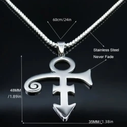 Necklace with PRINCE (symbol of love) pendant on chain (silver)