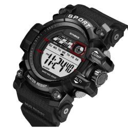 New World LCD Display Digital Military Watch SYNOKE WORLD LED horloge