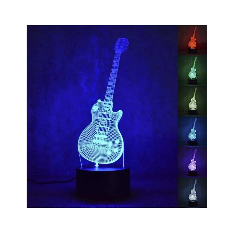 ROCK LED gitaar Gibson Les Paul 3D lamp (7 kleuren instelbaar) one-touch