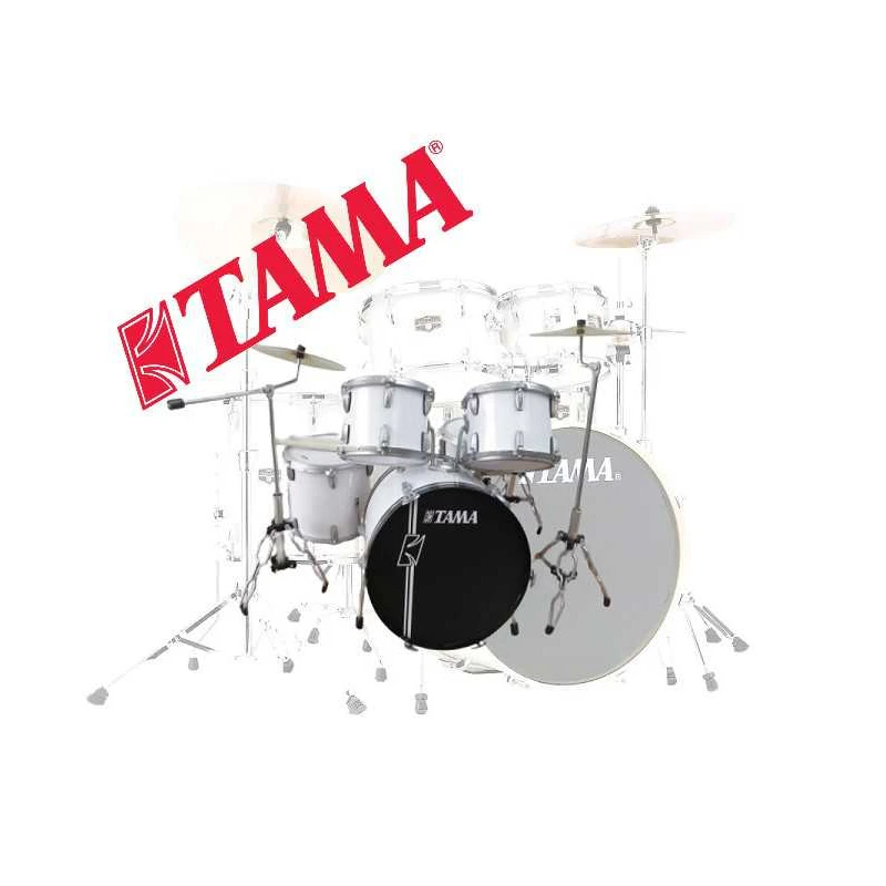 Miniatuur drumstel Tama Rockstar white EXCLUSIEF met veel details