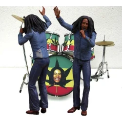 BOB MARLEY  miniatuur drumstel met beeldje  (18 cm)