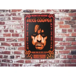 Wandbord  ALICE COOPER  'Welcome to my nightmare' - Vintage Retro - Mancave - Wand Decoratie - Reclame Bord - Metalen bord