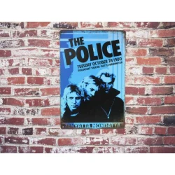 Wandbord  THE POLICE - Washington 28-10-1980 - Vintage Retro - Mancave - Wand Decoratie - Reclame Bord - Metalen bord
