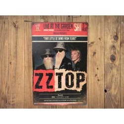 Wandbord  ZZ TOP "Live at the garden'  - Vintage Retro - Mancave - Wand Decoratie - Reclame Bord - Metalen bord