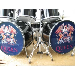 Drumstel UNIEK Queen classic black met dubbele bass