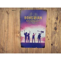 Wandbord QUEEN  'Bohemian Rhapsody live' - Vintage Retro - Mancave - Wand Decoratie - Reclame Bord - Metalen bord
