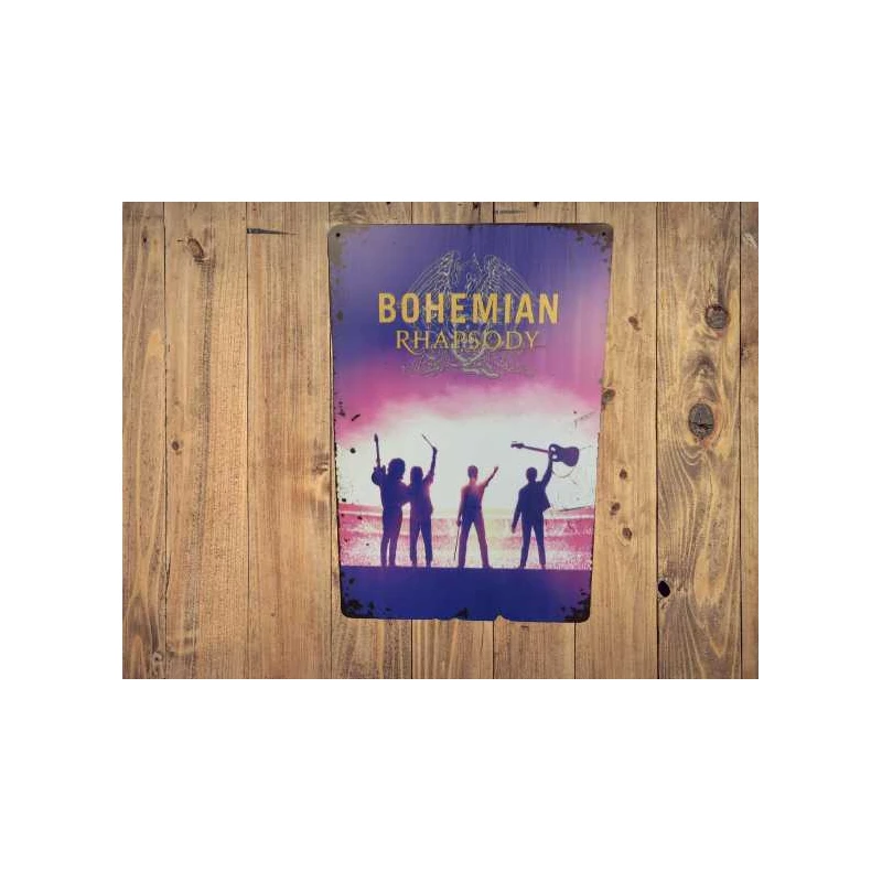 Wandbord QUEEN  'Bohemian Rhapsody live' - Vintage Retro - Mancave - Wand Decoratie - Reclame Bord - Metalen bord