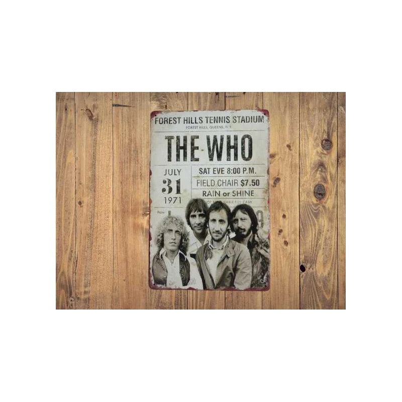 Wandbord  THE WHO Vintage Retro - Mancave - Wand Decoratie - Reclame Bord - Metalen bord