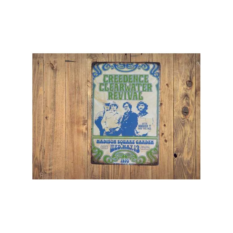 Wandbord CREEDENCE CLEARWATER RIVIVAL "1970"- Vintage Retro - Mancave - Wand Decoratie - Reclame Bord - Metalen bord