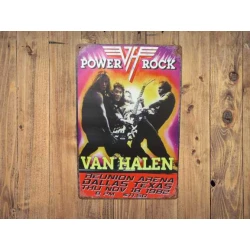 Wandbord  VAN HALEN  'Texas 1982' Vintage Retro - Mancave - Wand Decoratie - Reclame Bord - Metalen bord