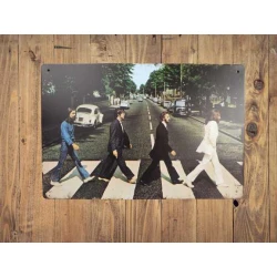Wandbord THE BEATLES  "Abbey Road" - Vintage Retro - Mancave - Wand Decoratie - Reclame Bord - Metalen bord
