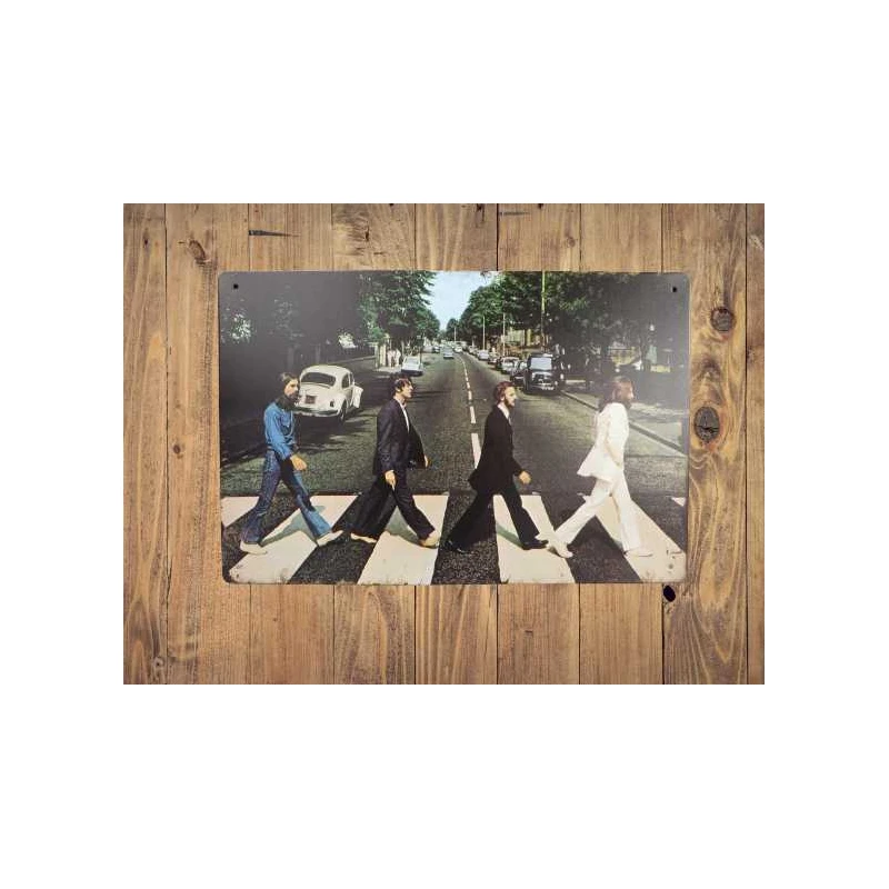 Wandbord THE BEATLES  "Abbey Road" - Vintage Retro - Mancave - Wand Decoratie - Reclame Bord - Metalen bord