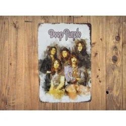 Wandbord  DEEP PURPLE - Vintage Retro - Mancave - Wand Decoratie - Reclame Bord - Metalen bord