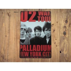 Wandbord U2 'War Tour Palladium ' - Vintage Retro - Mancave - Wand Decoratie - Reclame Bord - Metalen bord