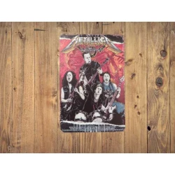 Wandbord  METALLICA 'USA Tour 2013' - Vintage Retro - Mancave - Wand Decoratie - Reclame Bord - Metalen bord