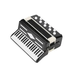 Miniatuur handgemaakte Accordeon Classic met 9 bass knoppen in zwart doosje