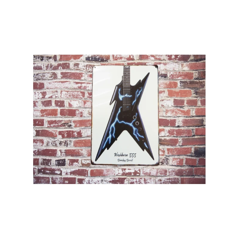 Wandteller Washburn Dime 333 Dimebolt Trans Blue Dimebag Darrell Vintage Retro - Mancave - Wanddekoration
