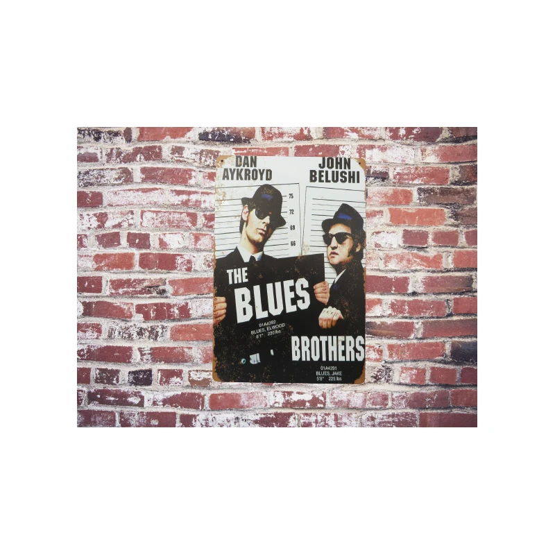 Wandschild THE BLUES BROTHER Vintage Retro - Mancave - Wanddekoration - Werbeschild - Metallschild