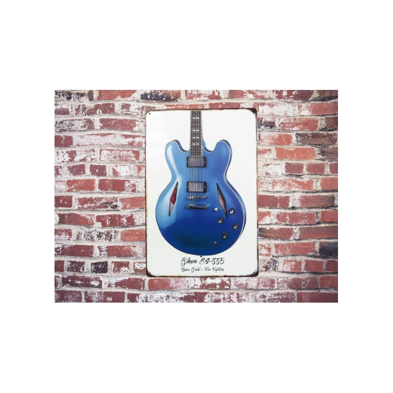 SIGNE MURAL EN MÉTAL Gibson ES-335 Dave Grohl FOO FIGHTERS