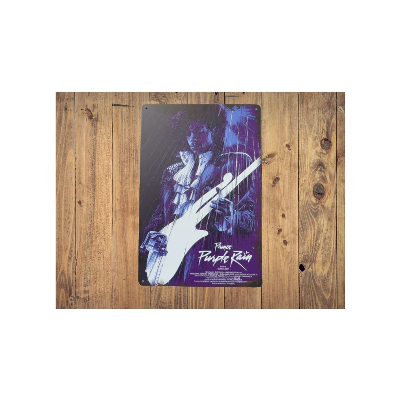Wandschild PRINCE 'Purple Rain' - Vintage Retro - Mancave - Wanddekoration - Werbeschild - Metallschild