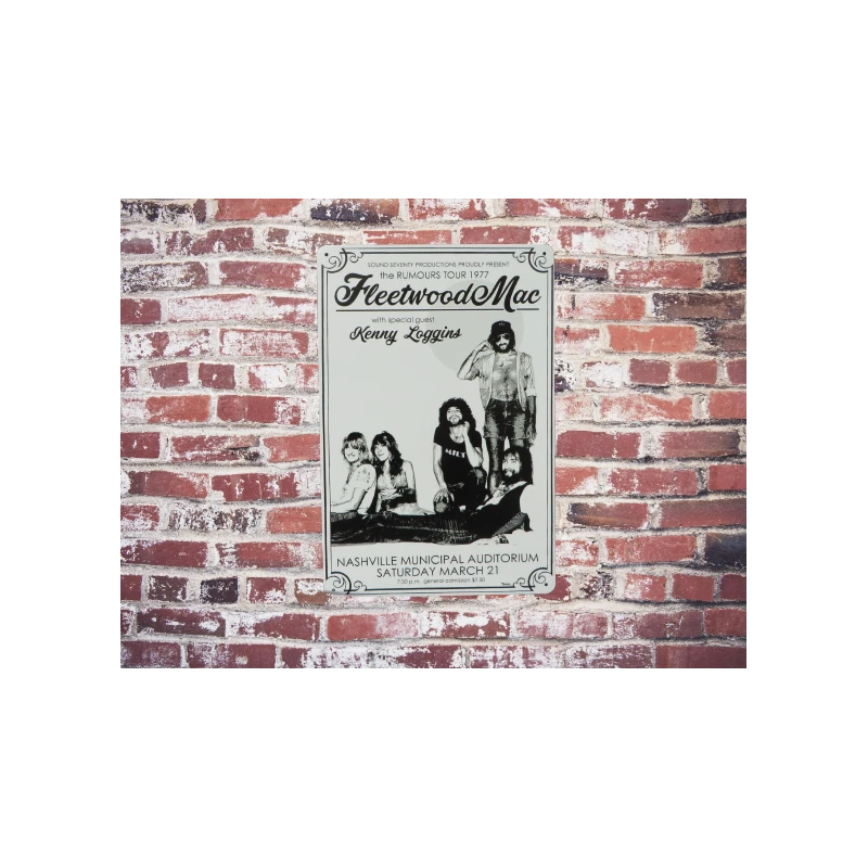 Wandschild FLEETWOOD MAC "The Rumours Tour 1977"  Vintage Retro - Mancave - Wanddekoration - Werbeschild - Metallschild