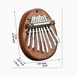 8 Key Mini Kalimba (High Quality) on solid wooden platter