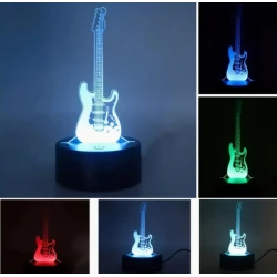 ROCK LED guitar Fender Stratocaster 3D lamp (7 colors adjustable) one-touch.