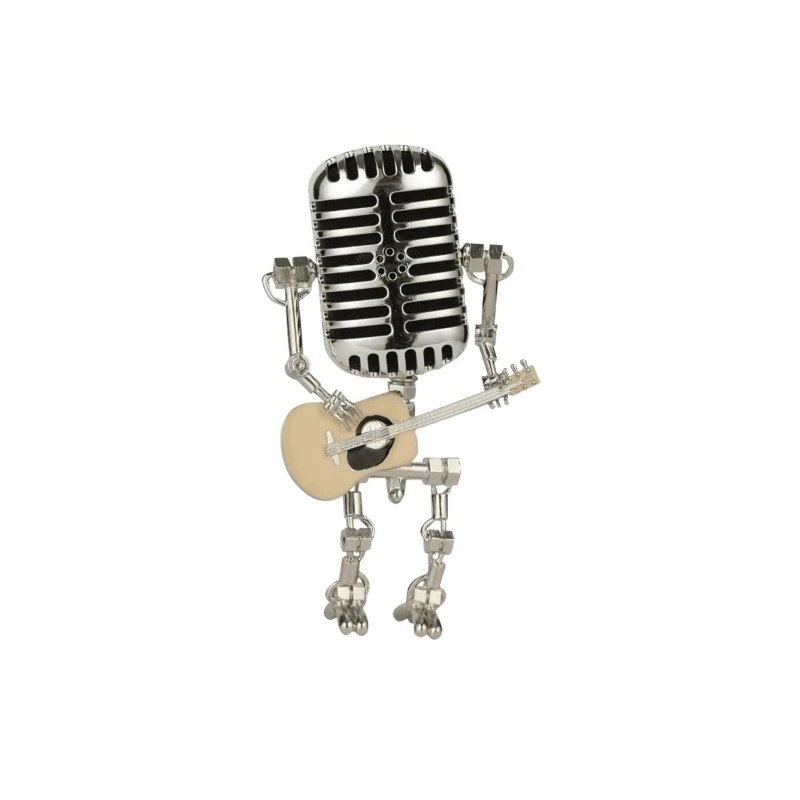 Microphone Robot Lamp Vintage Metal Decoration Lighting