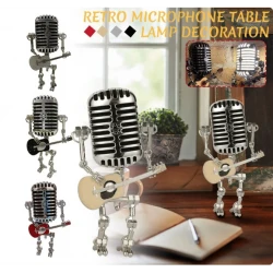 Lampe Robot Microphone, éclairage de décoration en métal Vintage