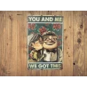 Enseigne murale UP 'You and me - we got this' - Vintage Retro - Mancave - Décoration murale - Enseigne publicitaire