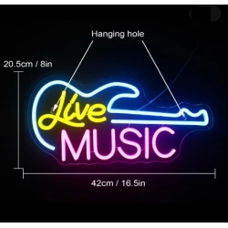 LED Neon Sign "LIVE MUSIC" Night lighting / mood lighting