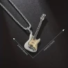 Ketting met gitaar (Fender Stratocaster) hangertje zilverkleurig