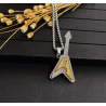 Collier avec pendentif guitare (Epiphone Flying-V)) argenté