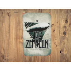 Wandbord LED ZEPPELIN Vintage Retro - Mancave - Wand Decoratie - Reclame Bord - Metalen bord